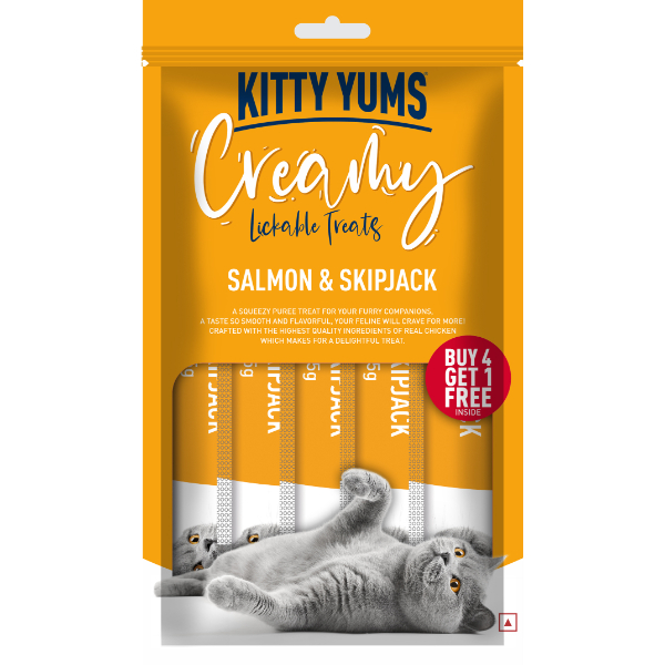 Kitty Yums Creamy Treats Salmon & Skipjack 75g