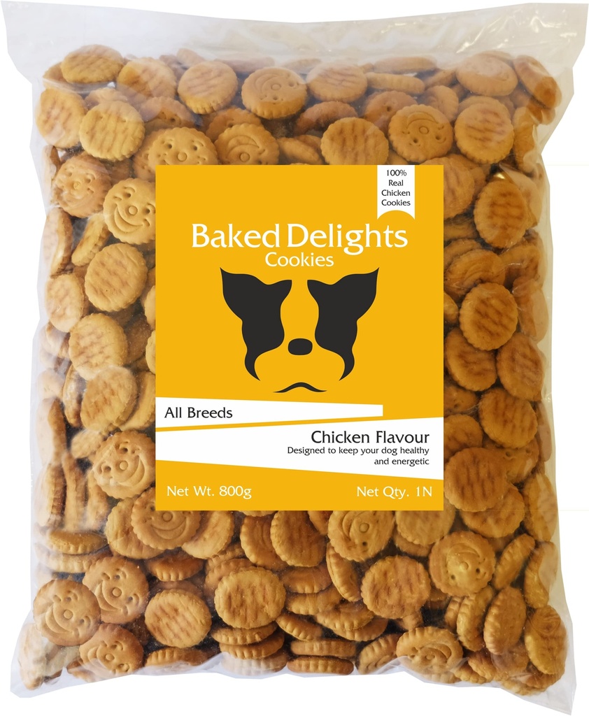 Baked Delights Cookies Chicken Flavour Dog Biscuits 800g 1