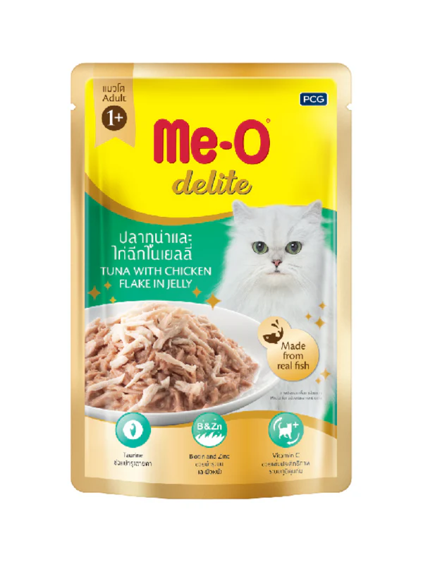 Me-O Delite Adult Tuna With Chicken Flake In Jelly 70G