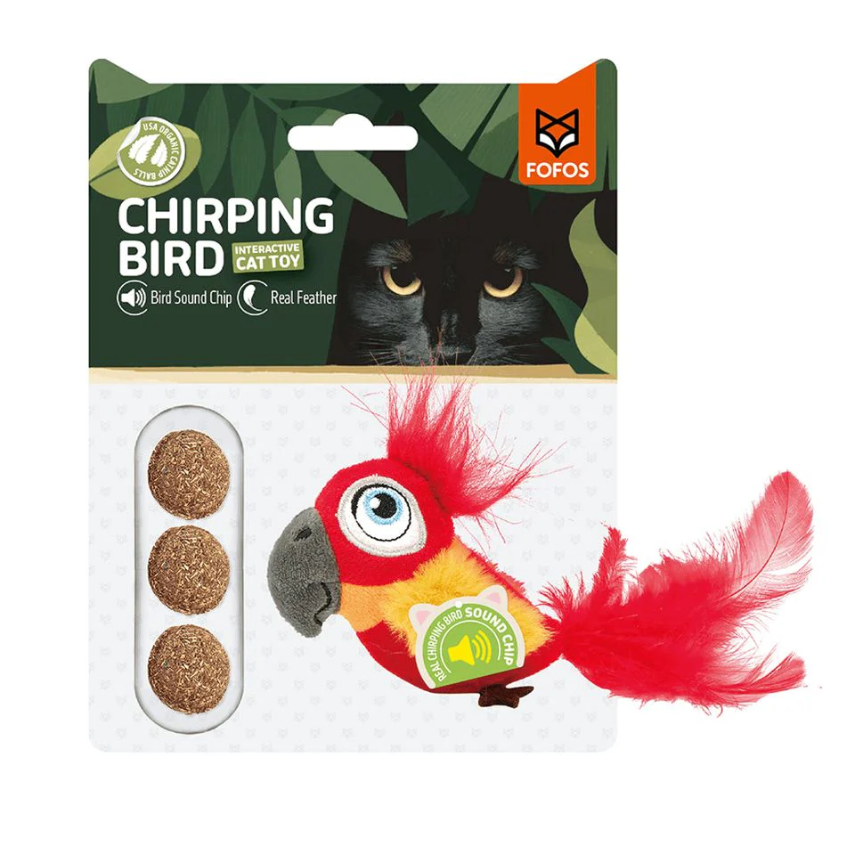 Fofos parrot with catnip balls