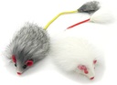  HK CAT TOY PLUSH RAT WITH FUR TAILS